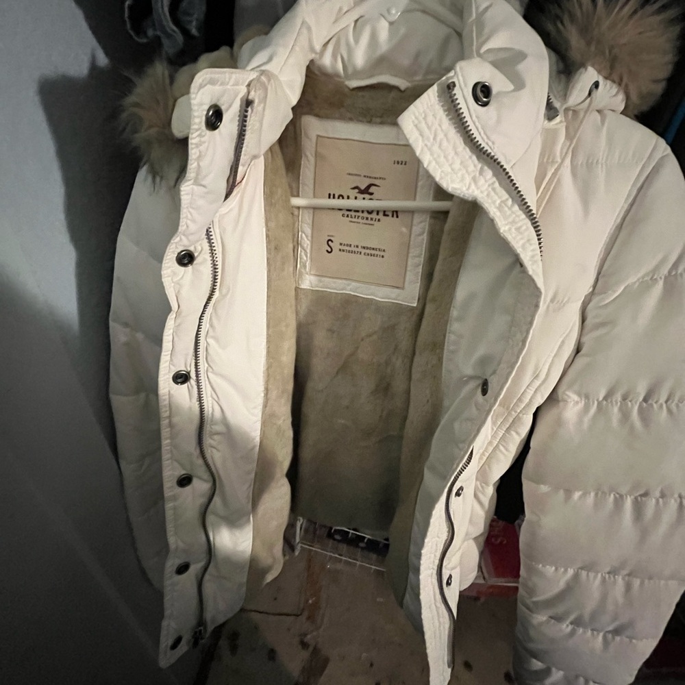 Women's White Faux Fur Hooded Jacket